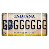 Indiana Bicentennial Cut License Plate Strips (Set of 8) G
