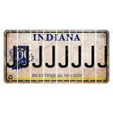 Indiana Bicentennial Cut License Plate Strips (Set of 8) J