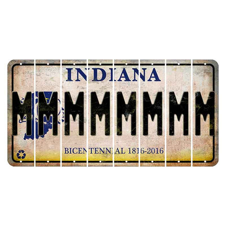 Indiana Bicentennial Cut License Plate Strips (Set of 8) M