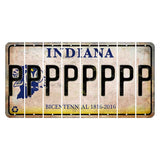 Indiana Bicentennial Cut License Plate Strips (Set of 8) P