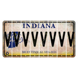 Indiana Bicentennial Cut License Plate Strips (Set of 8) V