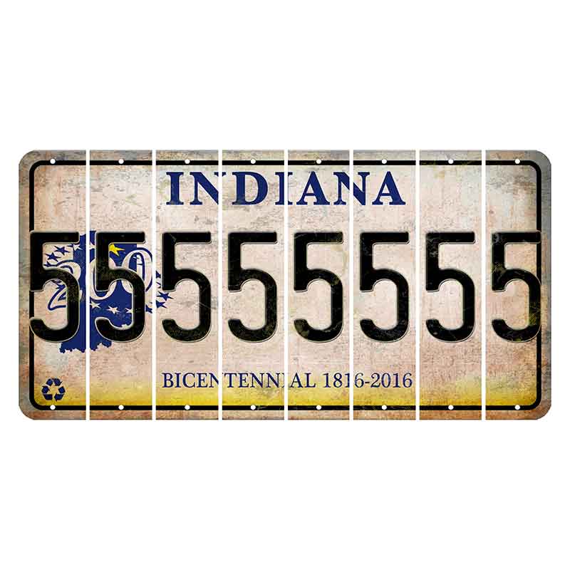 Indiana Bicentennial Cut License Plate Strips (Set of 8) 5