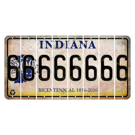 Indiana Bicentennial Cut License Plate Strips (Set of 8) 6