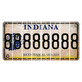 Indiana Bicentennial Cut License Plate Strips (Set of 8) 8