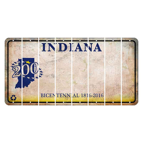 Indiana Bicentennial Cut License Plate Strips (Set of 8) Blank