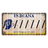 Indiana Bicentennial Cut License Plate Strips (Set of 8) Forward Slash
