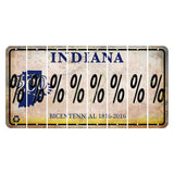 Indiana Bicentennial Cut License Plate Strips (Set of 8) Percent Sign