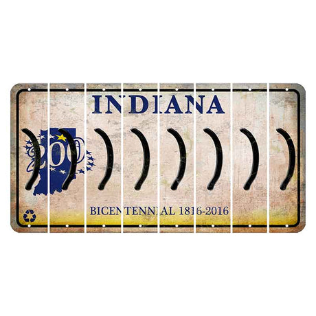 Indiana Bicentennial Cut License Plate Strips (Set of 8) Parenthesis - Right