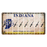 Indiana Bicentennial Cut License Plate Strips (Set of 8) Rifle
