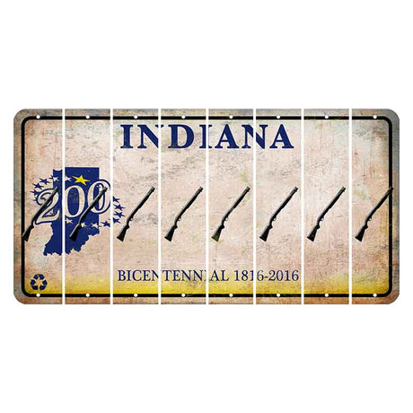 Indiana Bicentennial Cut License Plate Strips (Set of 8) Shotgun