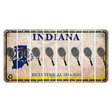 Indiana Bicentennial Cut License Plate Strips (Set of 8) Tennis Racket