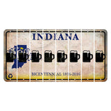 Indiana Bicentennial Cut License Plate Strips (Set of 8) Beer Mug