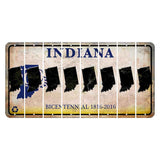 Indiana Bicentennial Cut License Plate Strips (Set of 8) State Silhouette