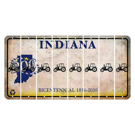 Indiana Bicentennial Cut License Plate Strips (Set of 8) Tractor