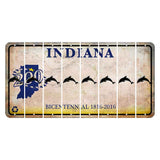Indiana Bicentennial Cut License Plate Strips (Set of 8) Dolphin