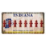Indiana Bicentennial Cut License Plate Strips (Set of 8) Fire Hydrant