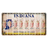 Indiana Bicentennial Cut License Plate Strips (Set of 8) Milkshake