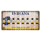Indiana Bicentennial Cut License Plate Strips (Set of 8) Lantern