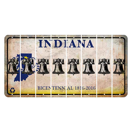 Indiana Bicentennial Cut License Plate Strips (Set of 8) Liberty Bell