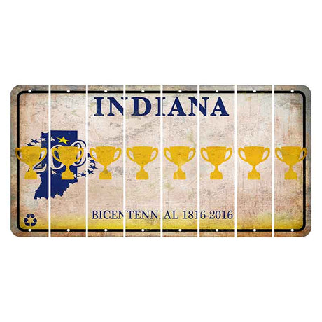 Indiana Bicentennial Cut License Plate Strips (Set of 8) Trophy