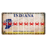 Indiana Bicentennial Cut License Plate Strips (Set of 8) Crab