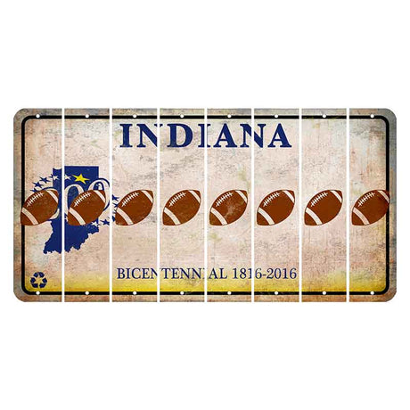 Indiana Bicentennial Cut License Plate Strips (Set of 8) Football