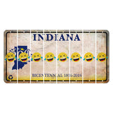 Indiana Bicentennial Cut License Plate Strips (Set of 8) Emoji - Laughing