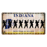 Indiana Bicentennial Cut License Plate Strips (Set of 8) Fireman with Axe