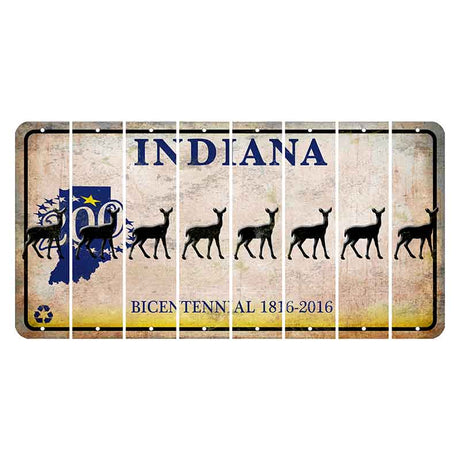 Indiana Bicentennial Cut License Plate Strips (Set of 8) Doe