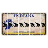 Indiana Bicentennial Cut License Plate Strips (Set of 8) Elephant
