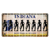 Indiana Bicentennial Cut License Plate Strips (Set of 8) Cowgirl