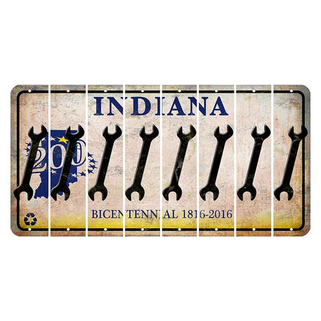 Indiana Bicentennial Cut License Plate Strips (Set of 8) Wrench