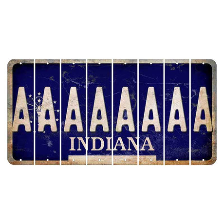 Indiana Blue Cut License Plate Strips (Set of 8) A