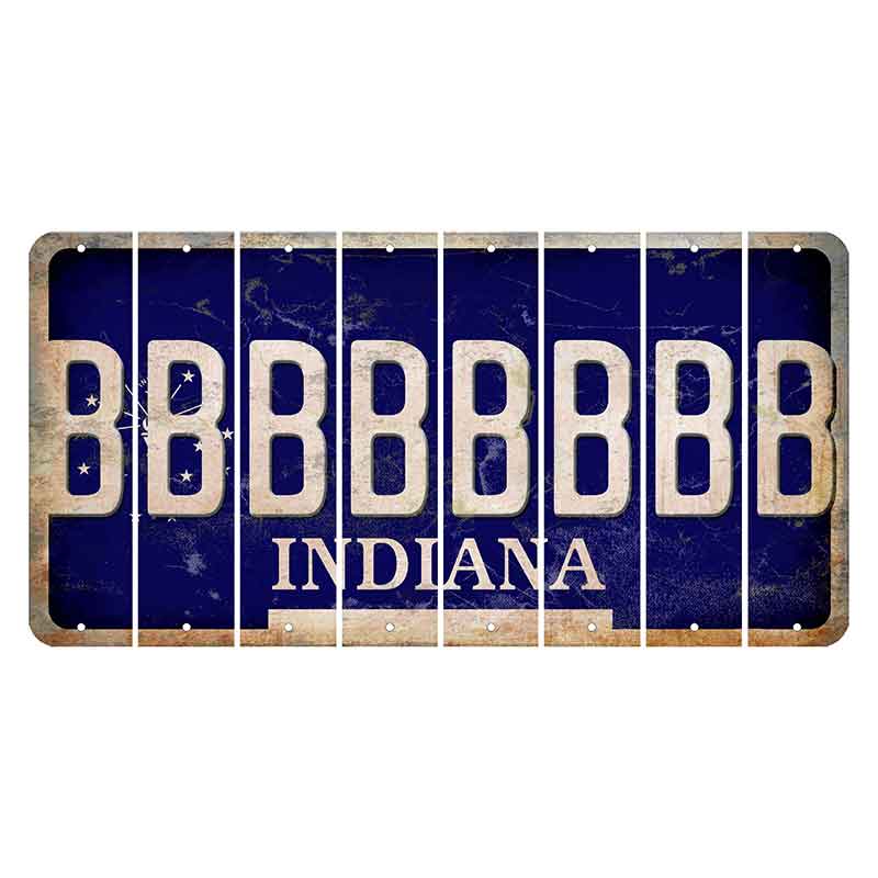 Indiana Blue Cut License Plate Strips (Set of 8) B