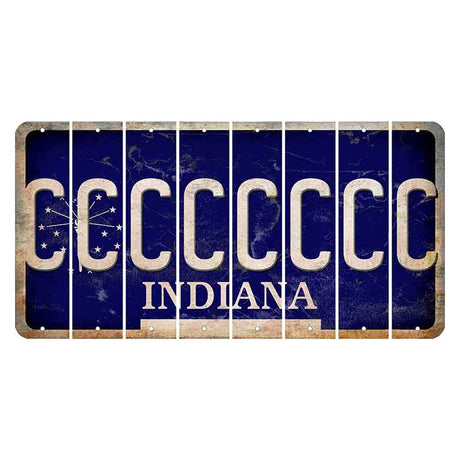 Indiana Blue Cut License Plate Strips (Set of 8) C