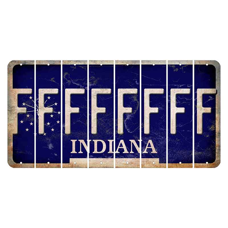 Indiana Blue Cut License Plate Strips (Set of 8) F