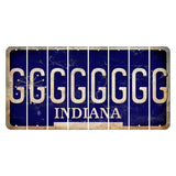 Indiana Blue Cut License Plate Strips (Set of 8) G