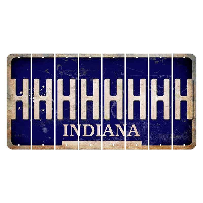 Indiana Blue Cut License Plate Strips (Set of 8) H