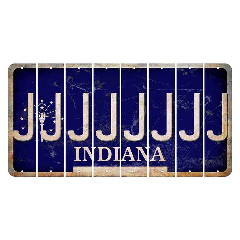 Indiana Blue Cut License Plate Strips (Set of 8) J