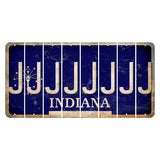 Indiana Blue Cut License Plate Strips (Set of 8) J