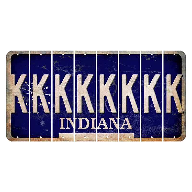 Indiana Blue Cut License Plate Strips (Set of 8) K