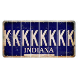 Indiana Blue Cut License Plate Strips (Set of 8) K