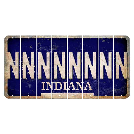 Indiana Blue Cut License Plate Strips (Set of 8) N