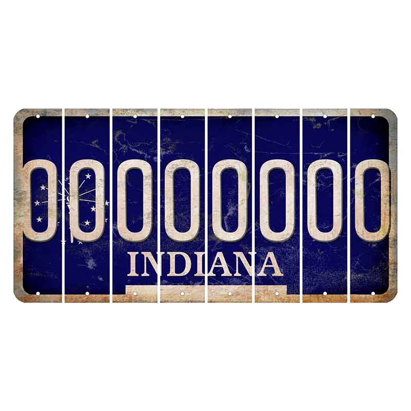 Indiana Blue Cut License Plate Strips (Set of 8) O