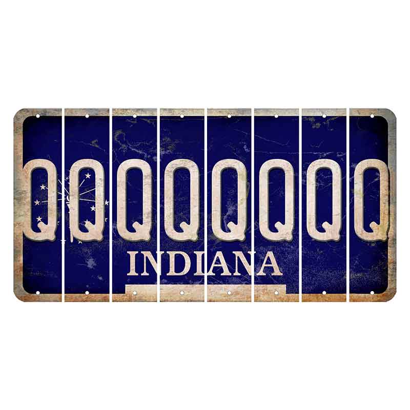 Indiana Blue Cut License Plate Strips (Set of 8) Q