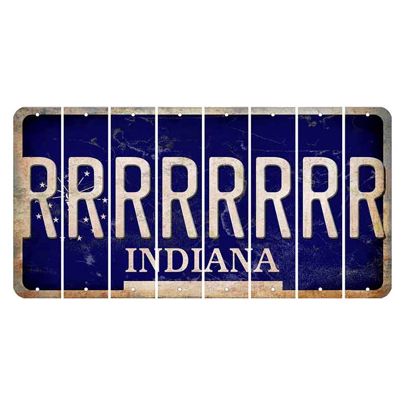 Indiana Blue Cut License Plate Strips (Set of 8) R