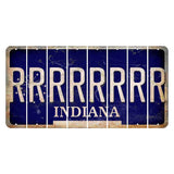 Indiana Blue Cut License Plate Strips (Set of 8) R