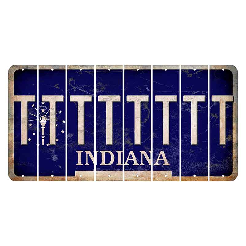 Indiana Blue Cut License Plate Strips (Set of 8) T
