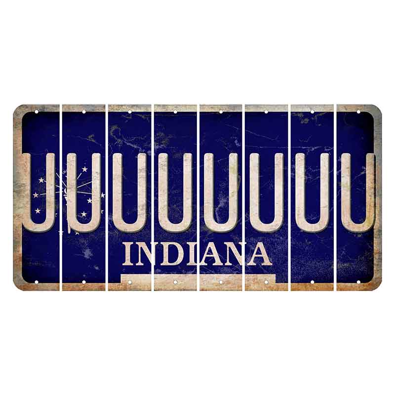 Indiana Blue Cut License Plate Strips (Set of 8) U
