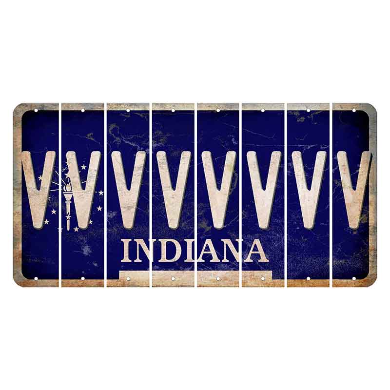 Indiana Blue Cut License Plate Strips (Set of 8) V